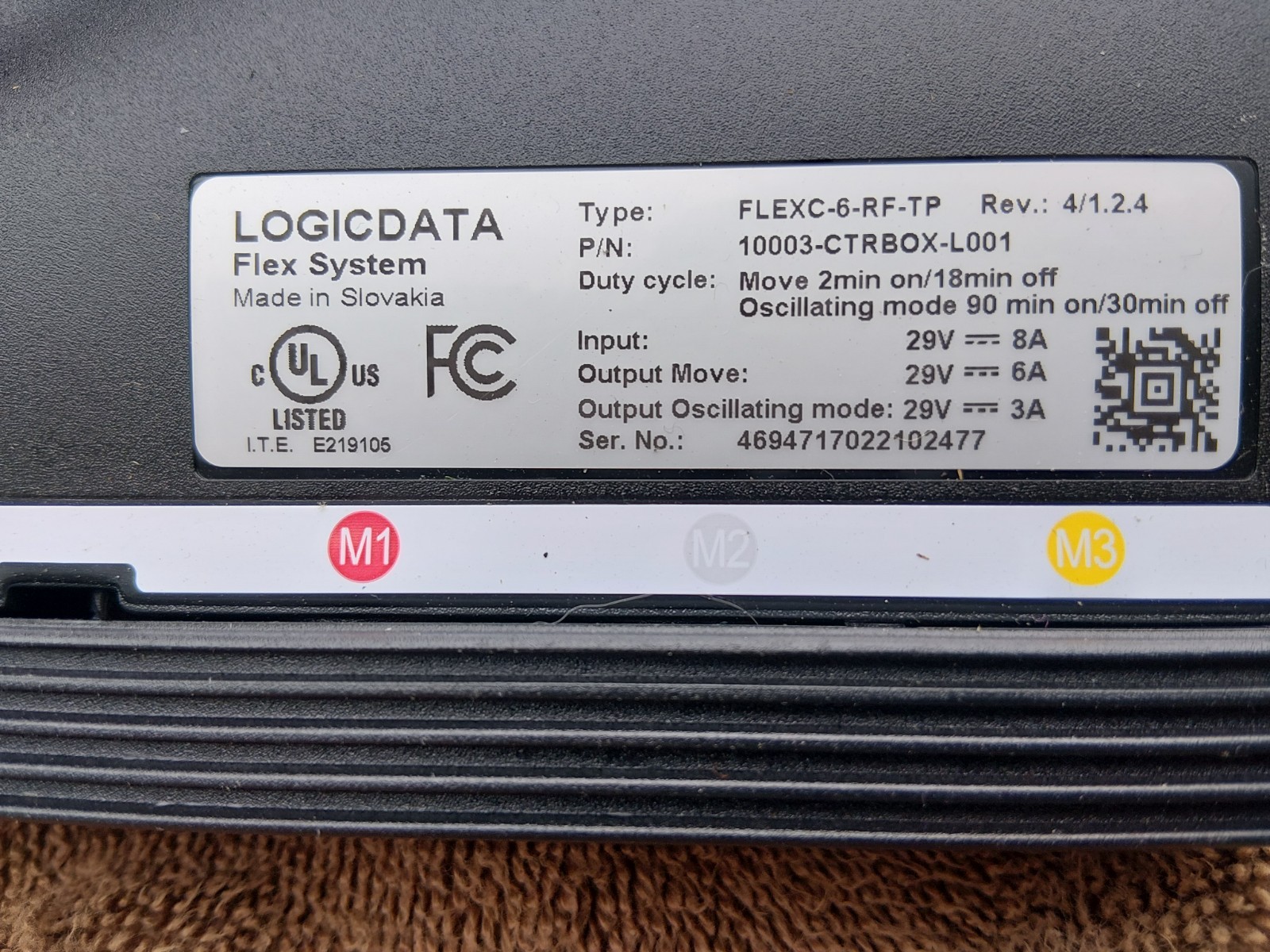 Tempur-Pedic Ergo Premier Logic Data Control Box 10003-CTRBOX-L001 2/1.1.27