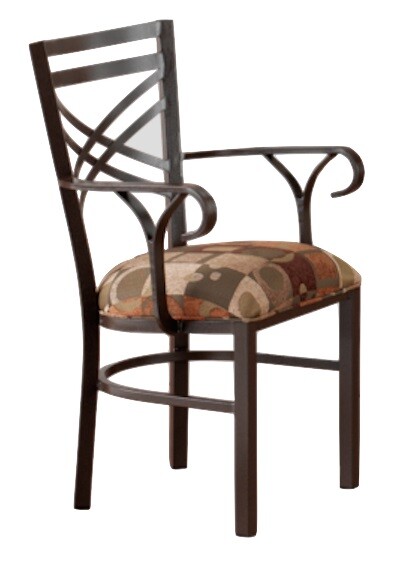Tempo Furniture New Rochelle Stationary Dining Armchair Arm Chair (USA-Made)