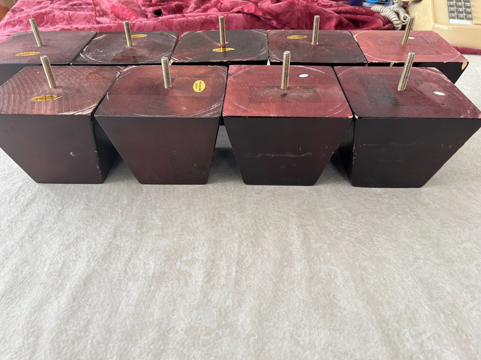 Lot of 13 Reclaimed Wood 4.25 Inch Tapered Furniture Legs-4.875 topx3.25″ Bottom