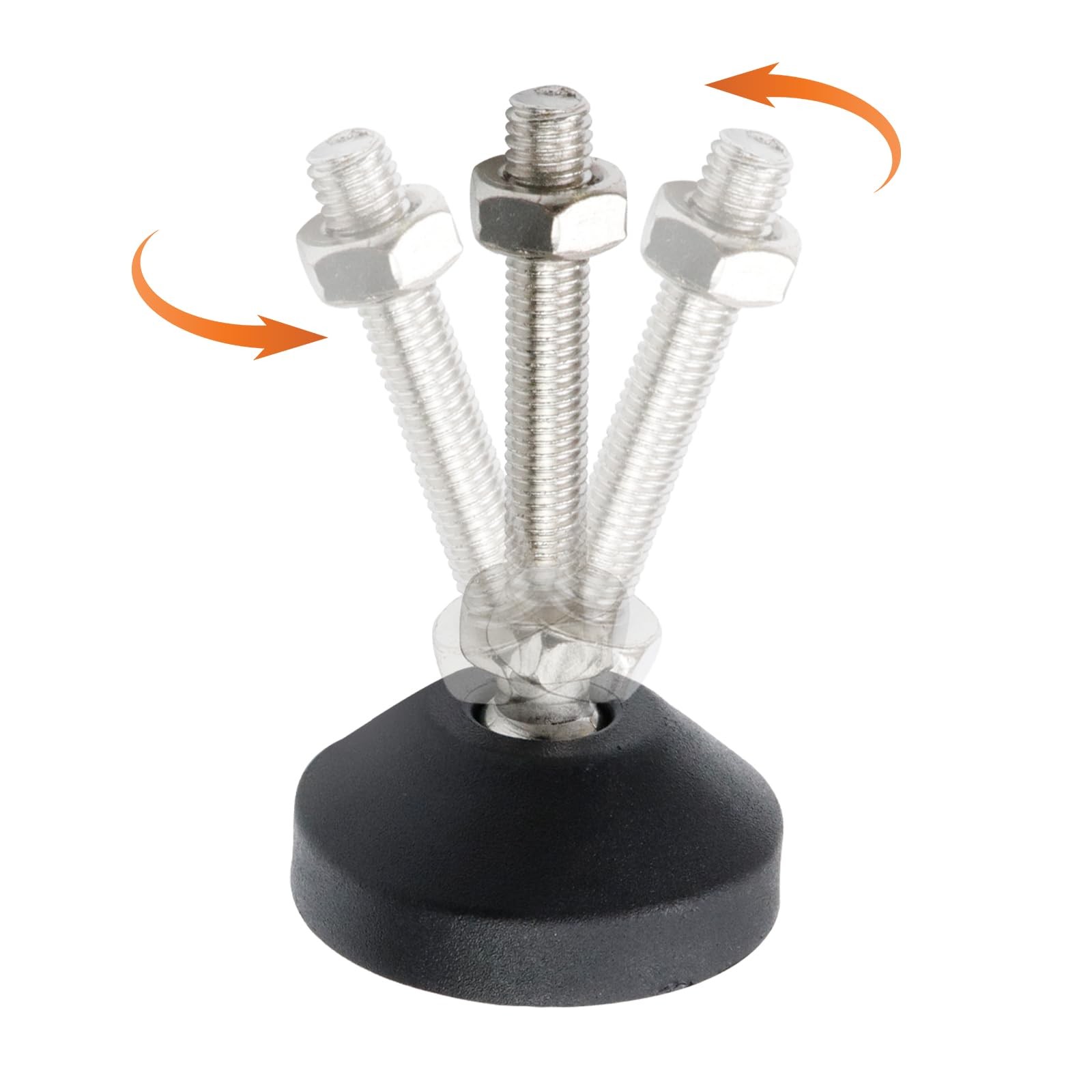 Antrader 4Pcs M8 Thread Adjustable Foot Cups Reinforced Nylon Base 2 Inch Dia…
