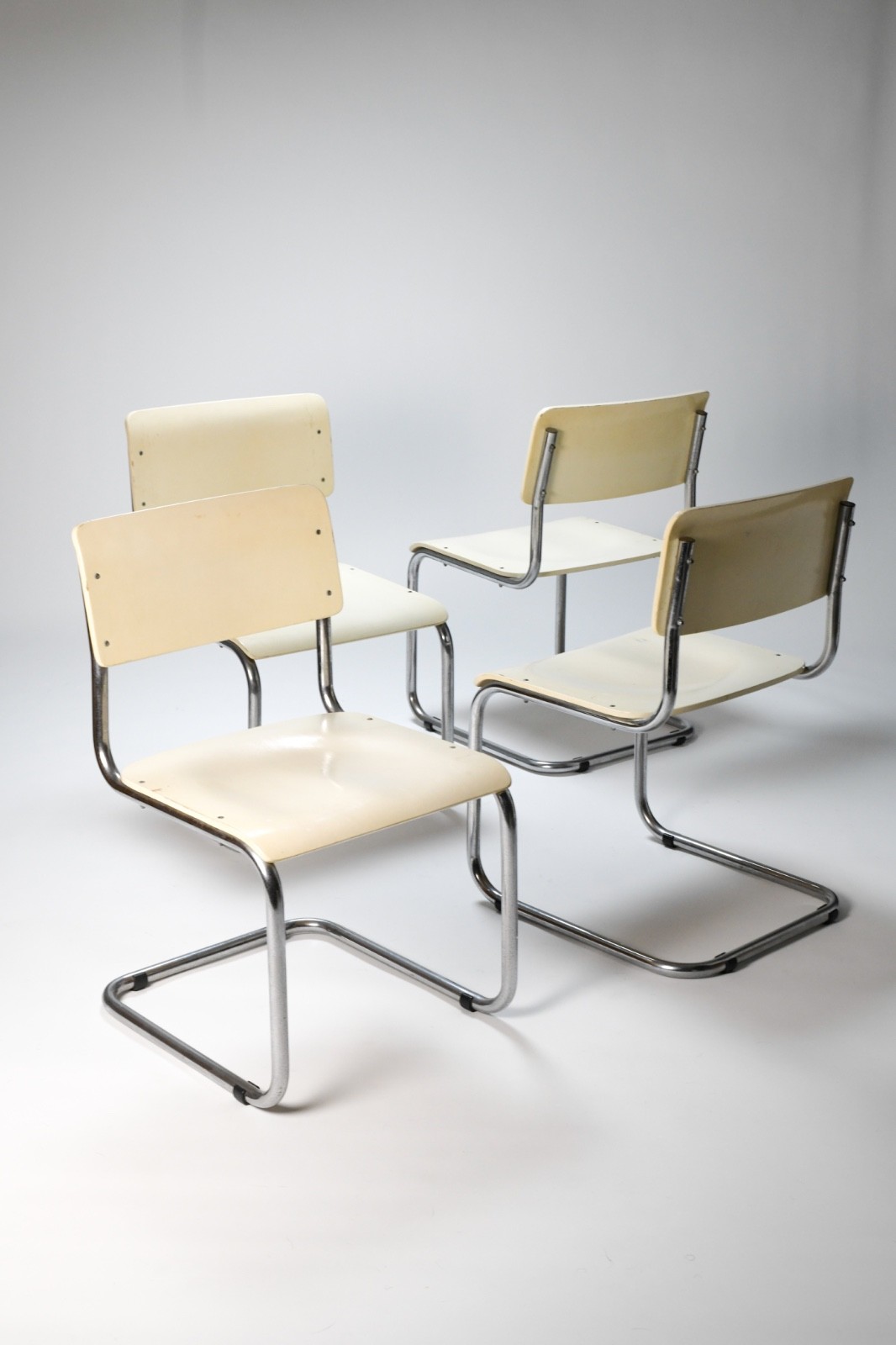 Four Vintage 1930s Bahaus dining chairs in the Manner of Mart Stam for Ahrend