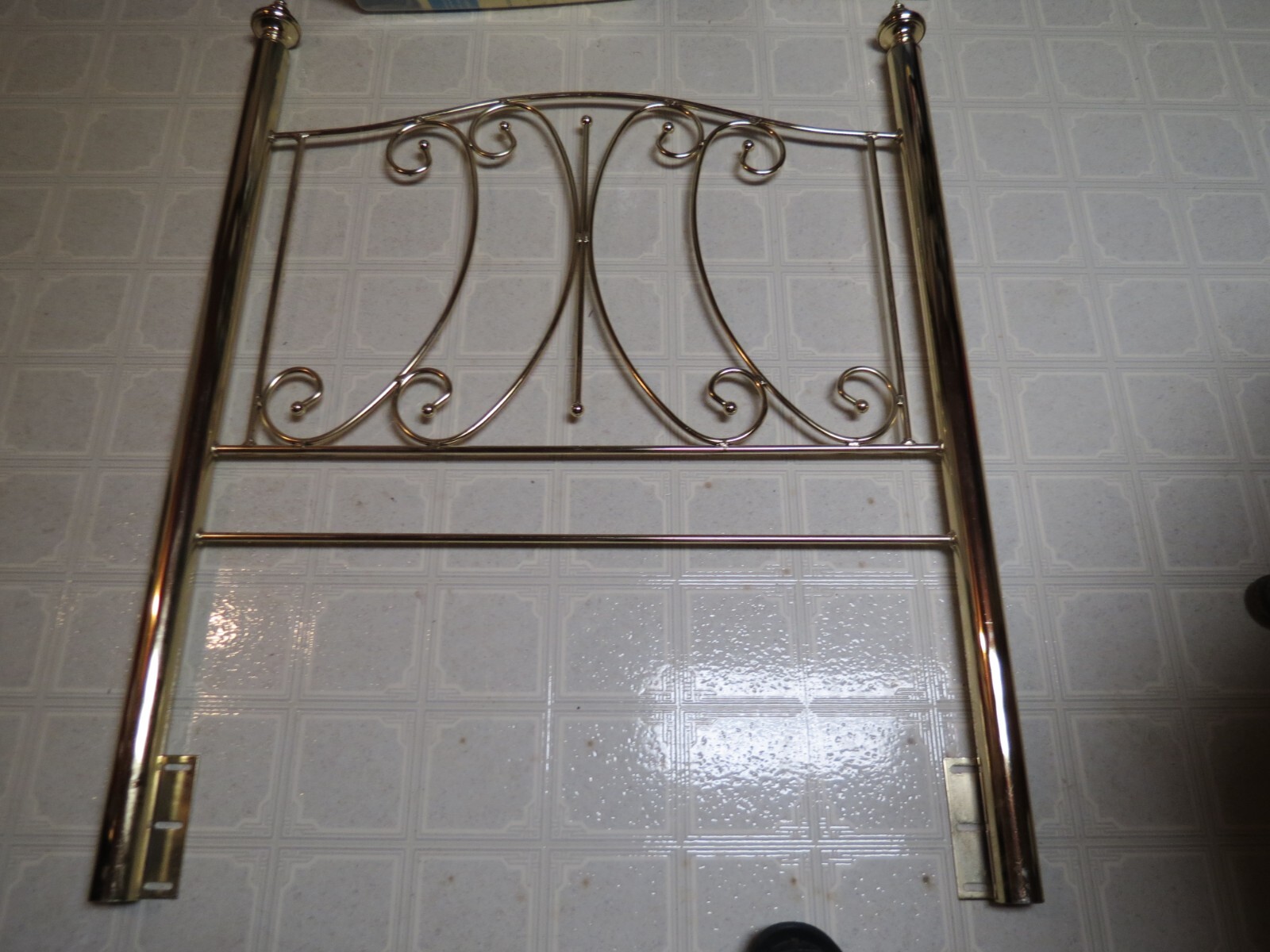 Vintage Twin Size Brass Ornate Headboard – Very Good Condition