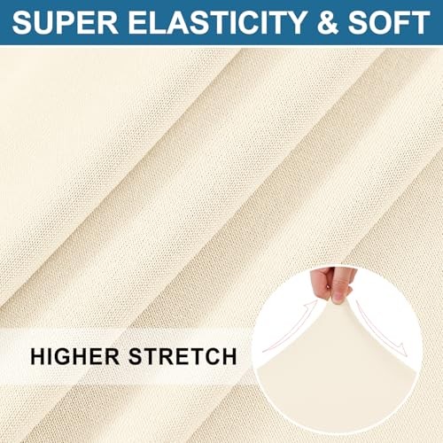 Printed Couch Cushion Covers, Stretch Soft Couch Covers for Sofa, 1 Pack Cream