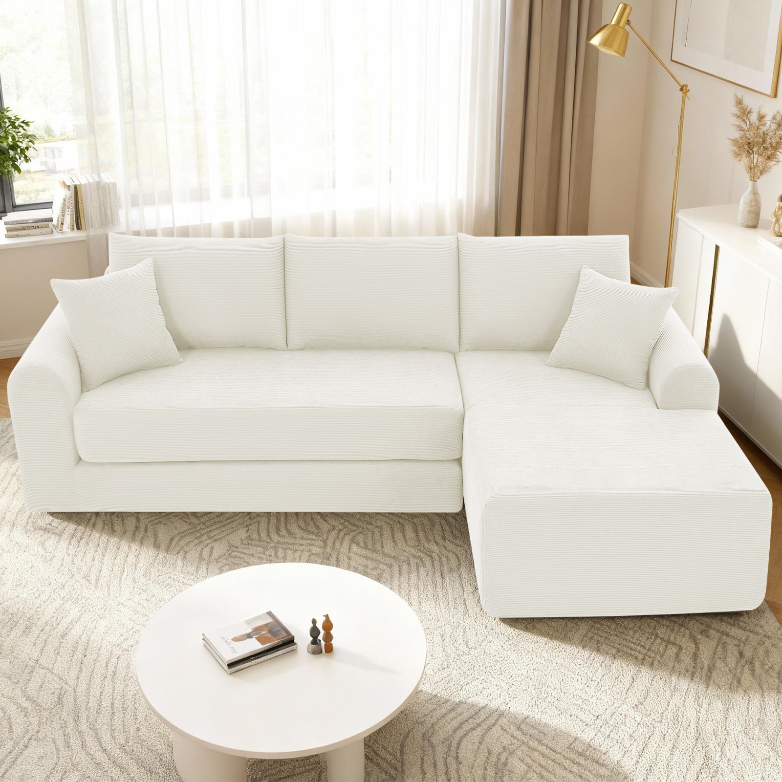 103″ L-Shaped Modular Sectional Sofa,Comfy Cloud Couch with Right Facing Chaise