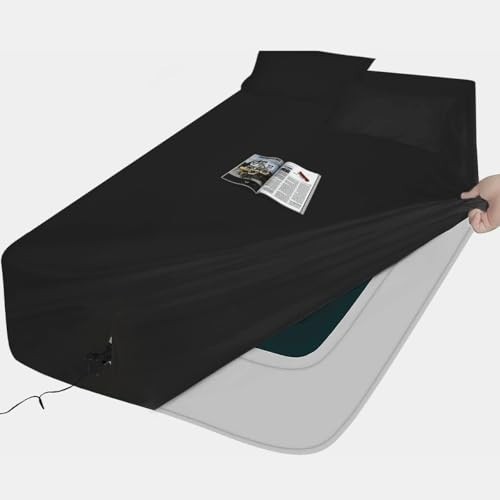 3-Piece Air Mattress Sheet Set for 16″ Deep Inflatable Beds – Easy Use, Black Tw