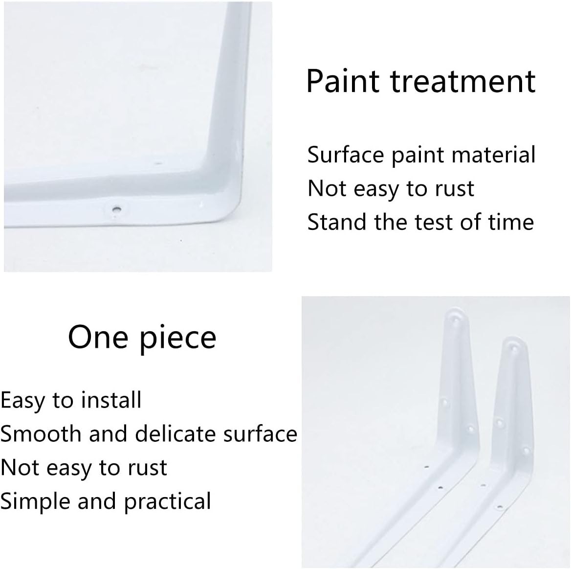 Shelf Bracket 12×10 in, 10 PCS White Shelving Brackets, L Brackets for Shelve…