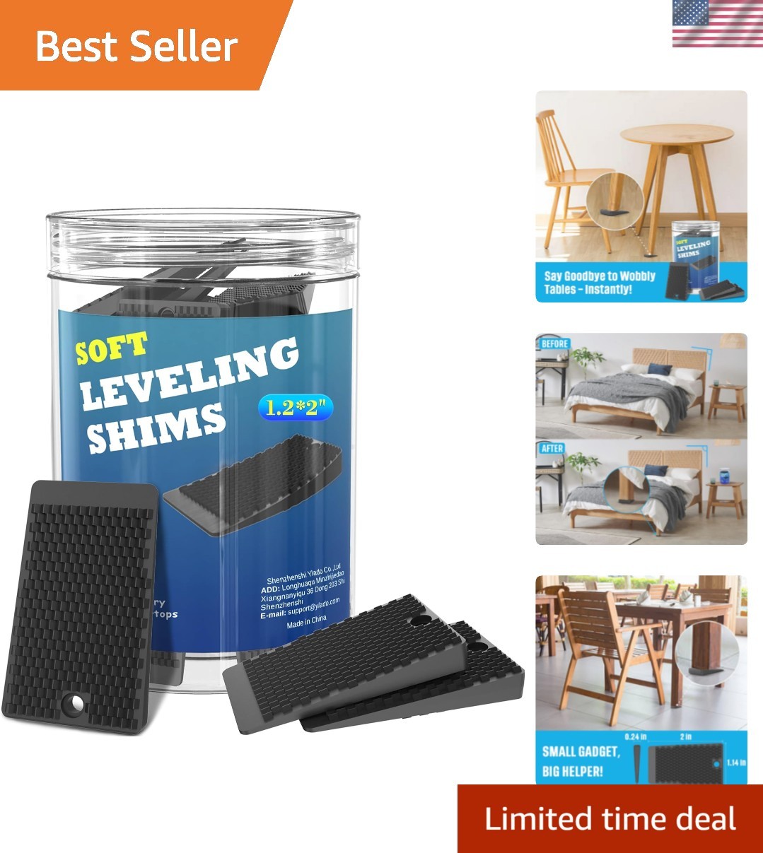 Stackable and Cuttable Rubber Shims – 32 Count for Home Improvement Projects