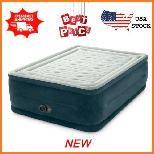 Intex 24″ Full Dream Lux Pillow Top Dura-Beam Airbed Mattress with Built-in Pump