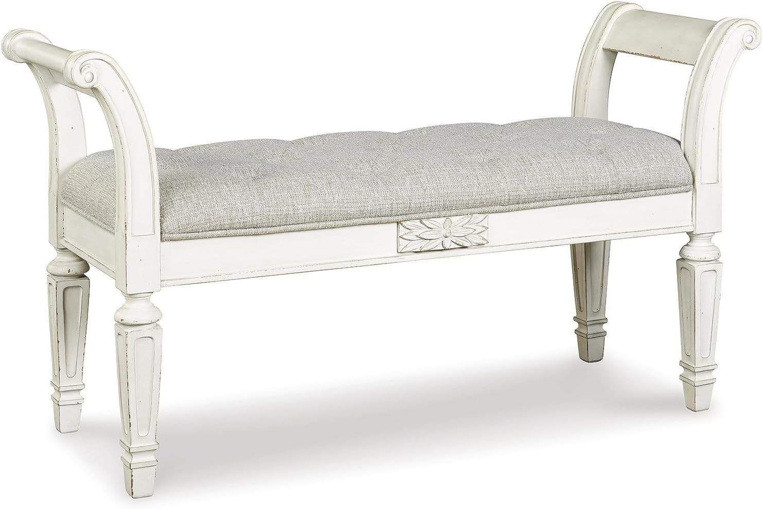 Signature Design by Ashley Realyn French Country Upholstered Tufted Accent Bench