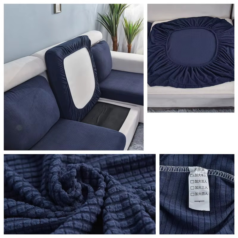 Thicken Elastic Sofa Cover for Living Room Solid Color Furniture Protector Sofa