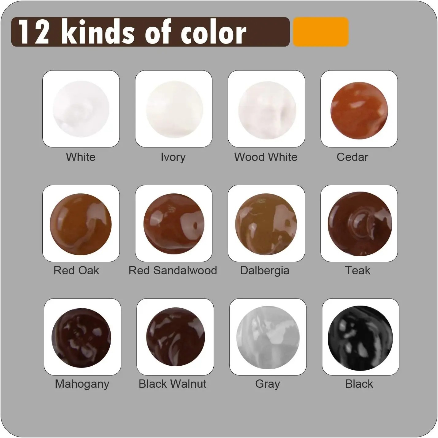 Furniture Repair Kit, 12 Colors Wood Touch up Paint, Wood Stain, Wood Filles,…