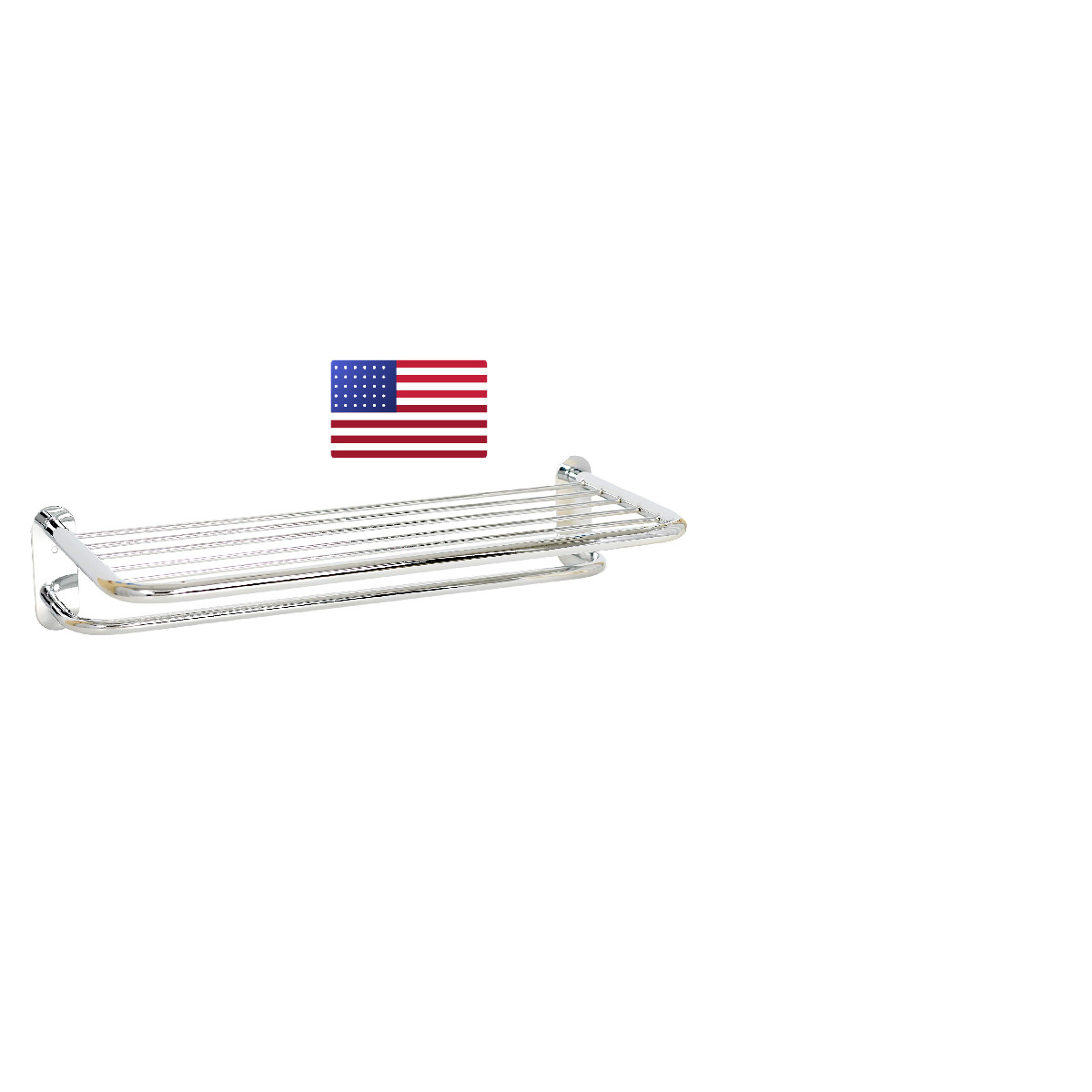 Zenna Home Wall Mounted Storage Shelf Metal Hotel Style Towel Bar Shelf