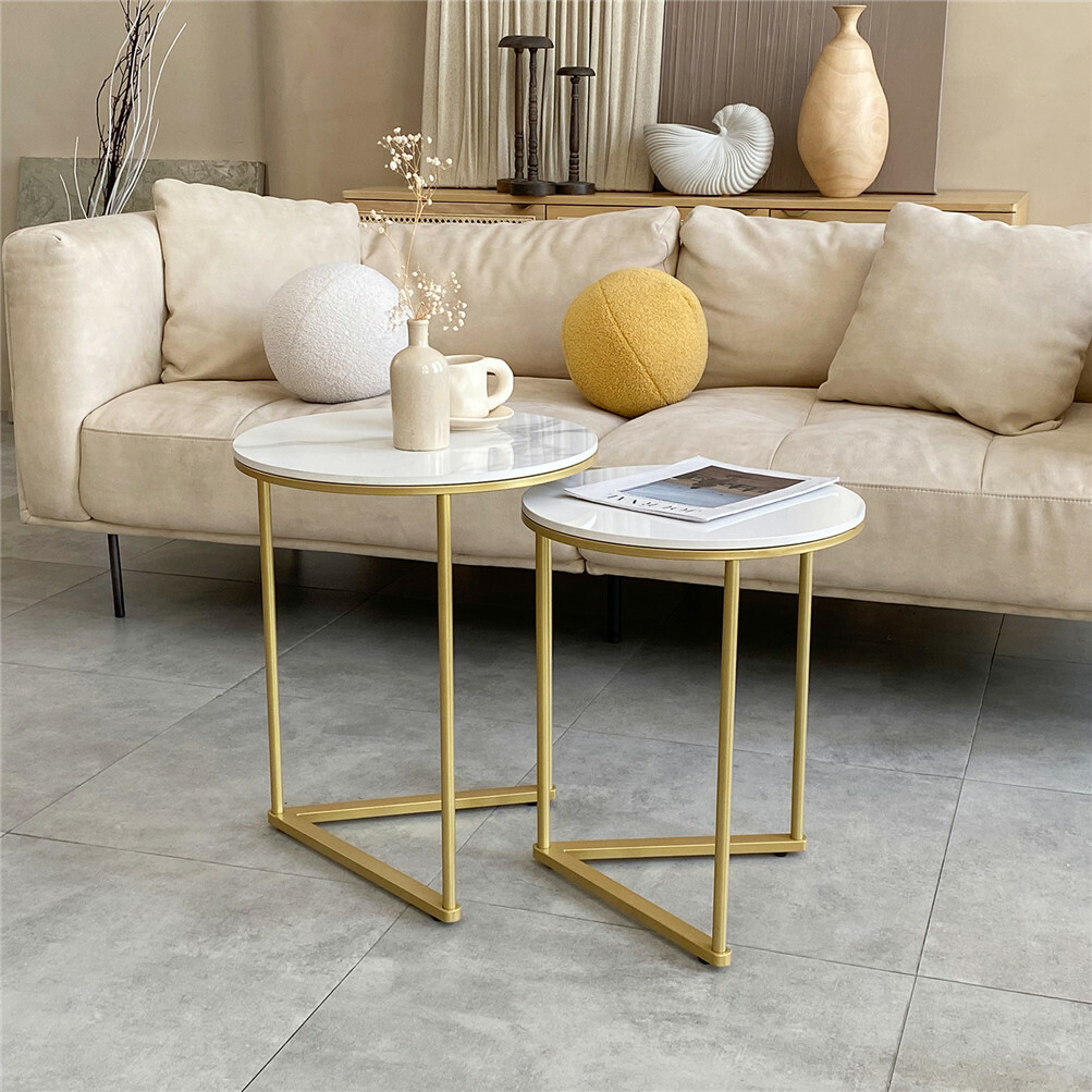 8 Design Marble End Table Sofa Beside Small Coffee Table Round, Square,Rectangle