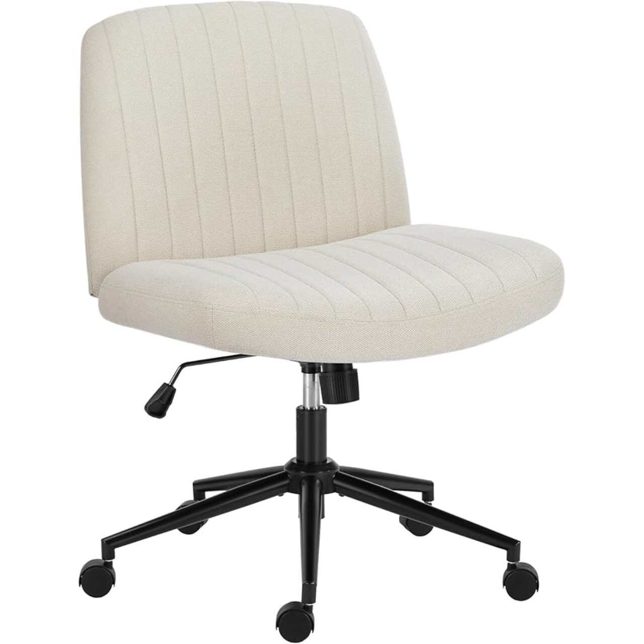 Criss Cross Chair Legged Armless Office Chair with Wheels Swivel Vanity Chairs