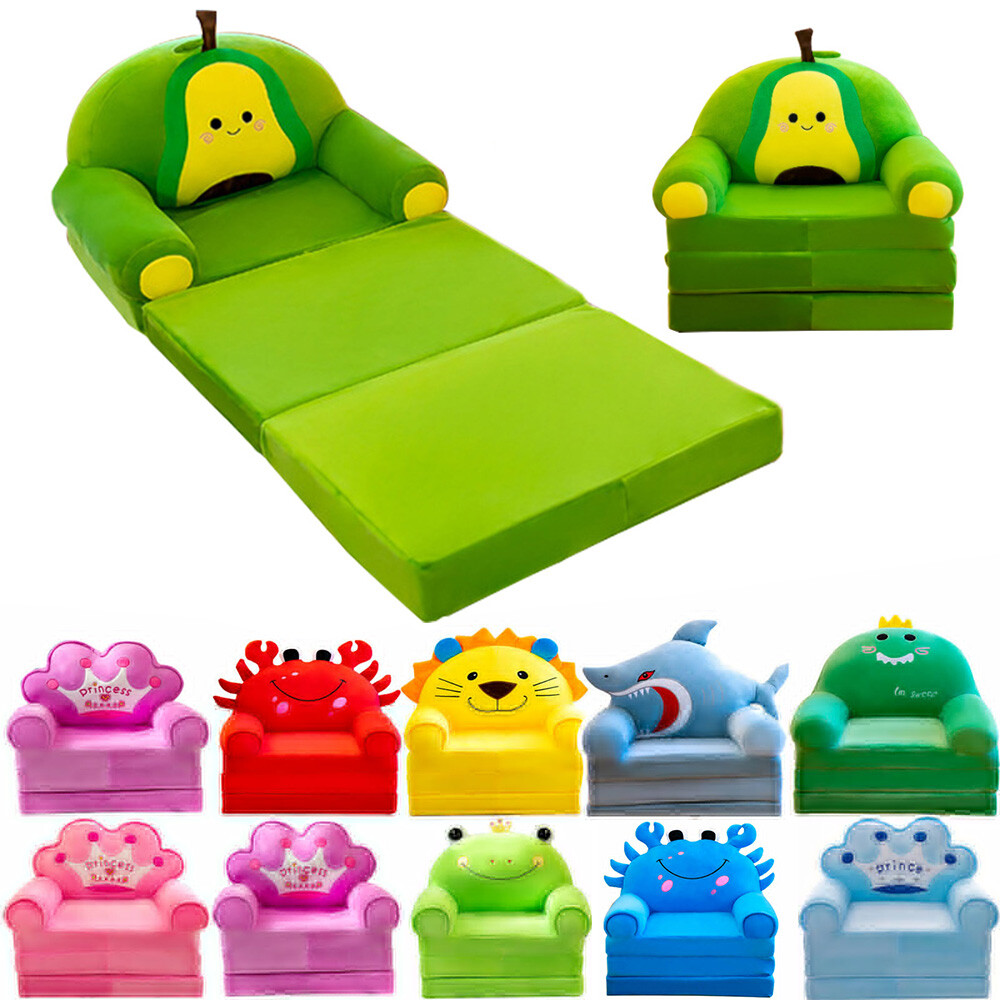 Toddler Chair Bed 3 In 1 Foldable Sofa Bed Princess Fold Out Couch for Bedroom