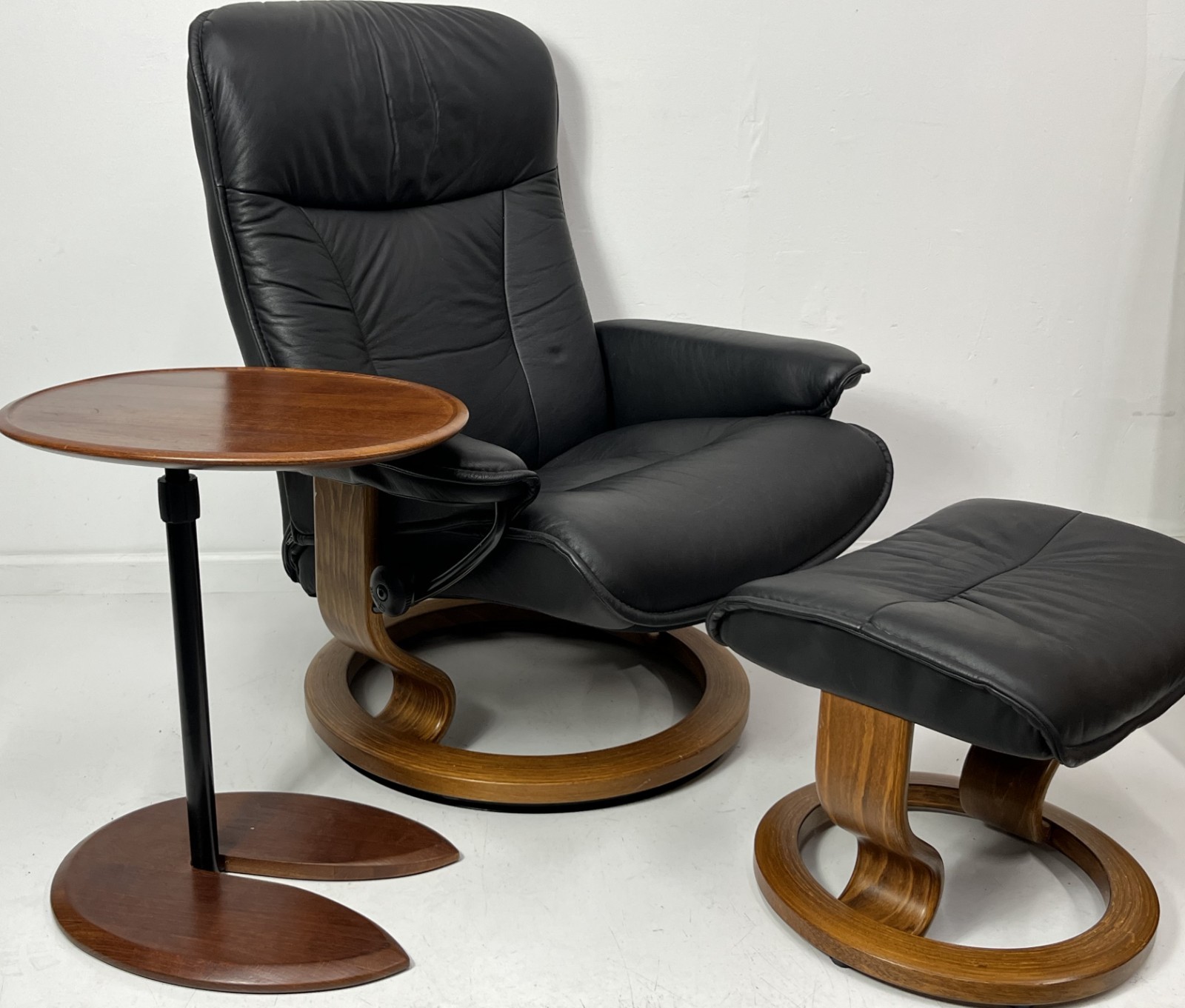 Ekornes Stressless Height Adjustable Brown Ellipse Table (2nd)