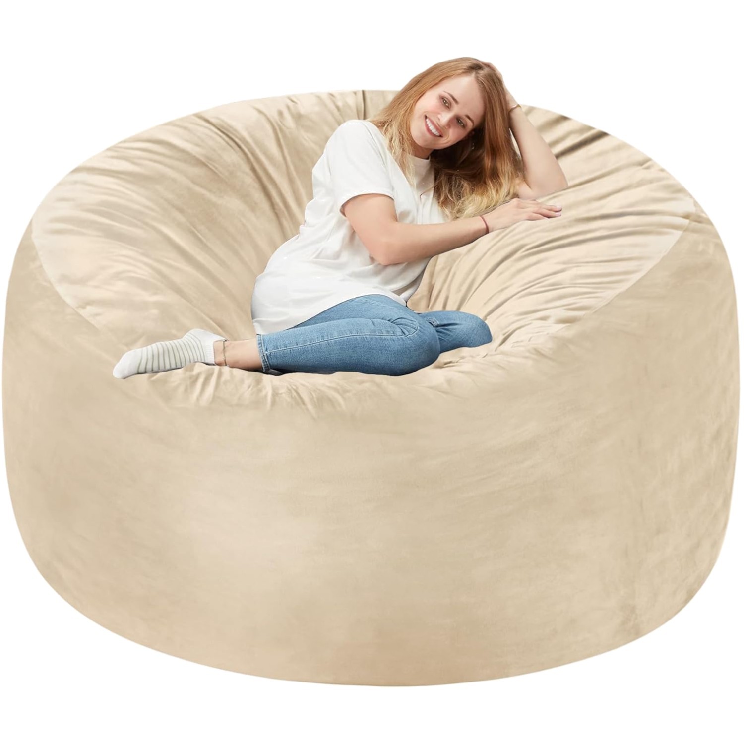 Giant 6FT Bean Bag Chair – Comfortable Velvet & Memory Foam for All Ages