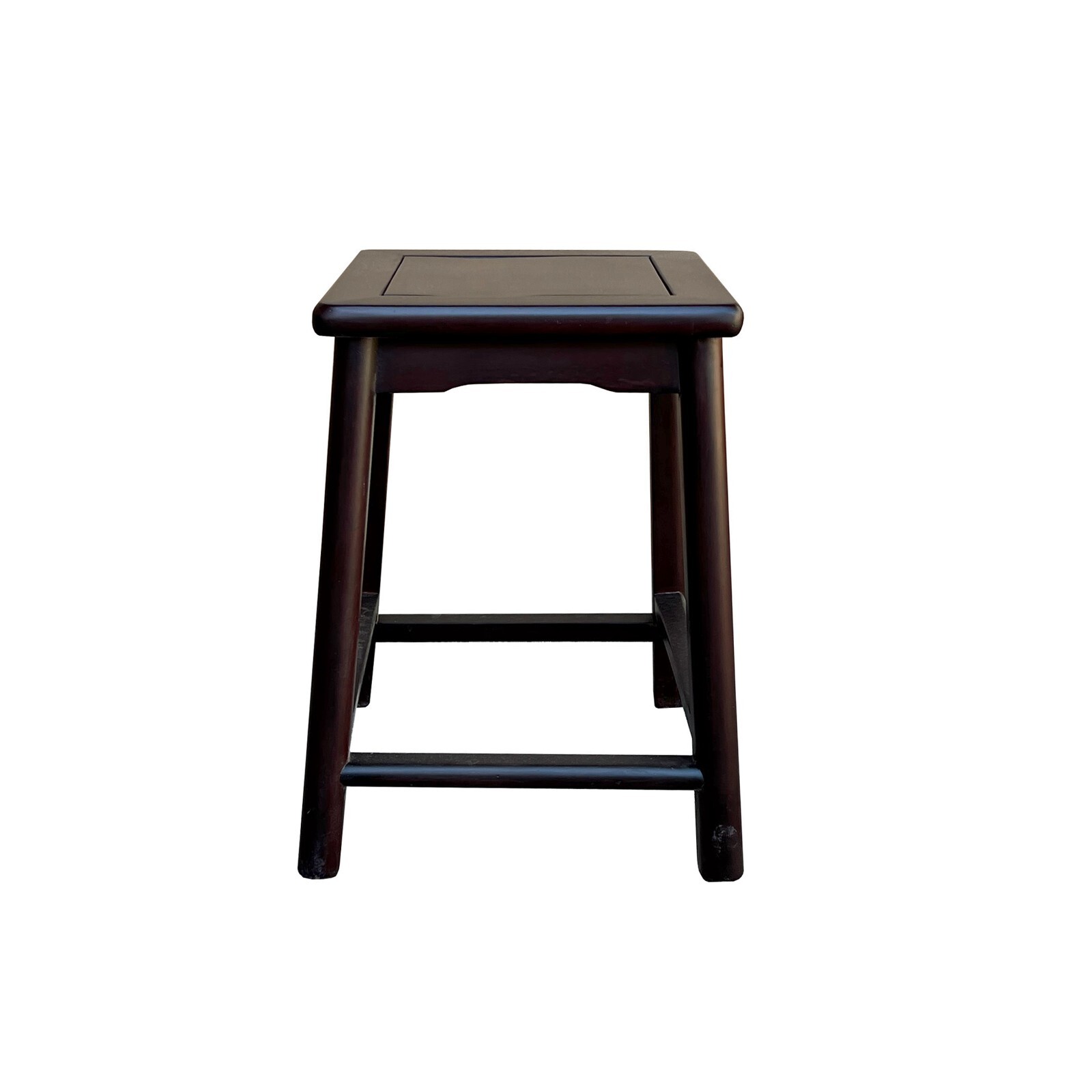 Chinese Oriental Brown Wood Ming Style Square Shape Stool Table cs7576