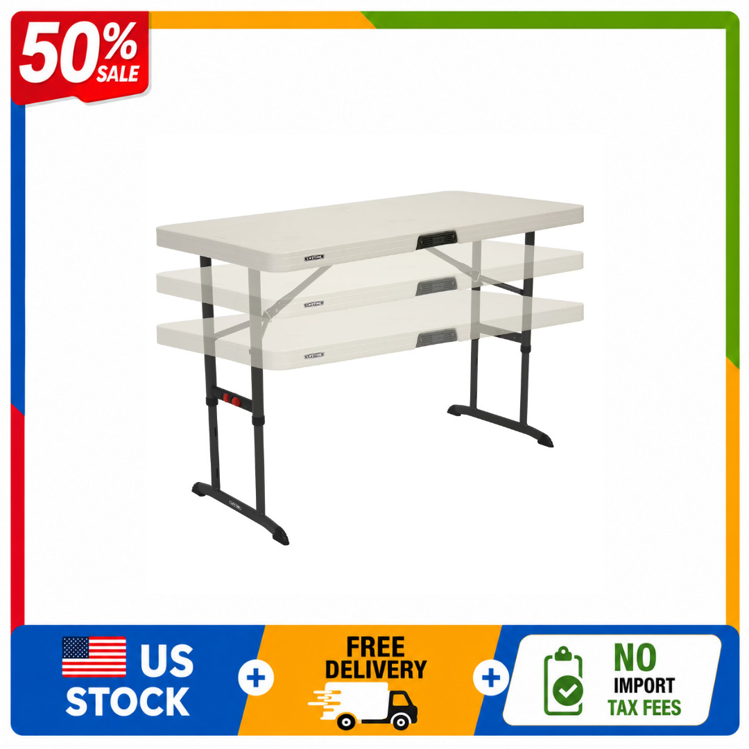 Lifetime 4 Foot Commercial Folding Table Almond