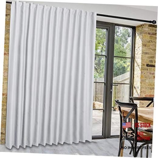 Patio Sliding Door Curtains – Extra 100″W x 84″L (Pack of 1) Greyish White