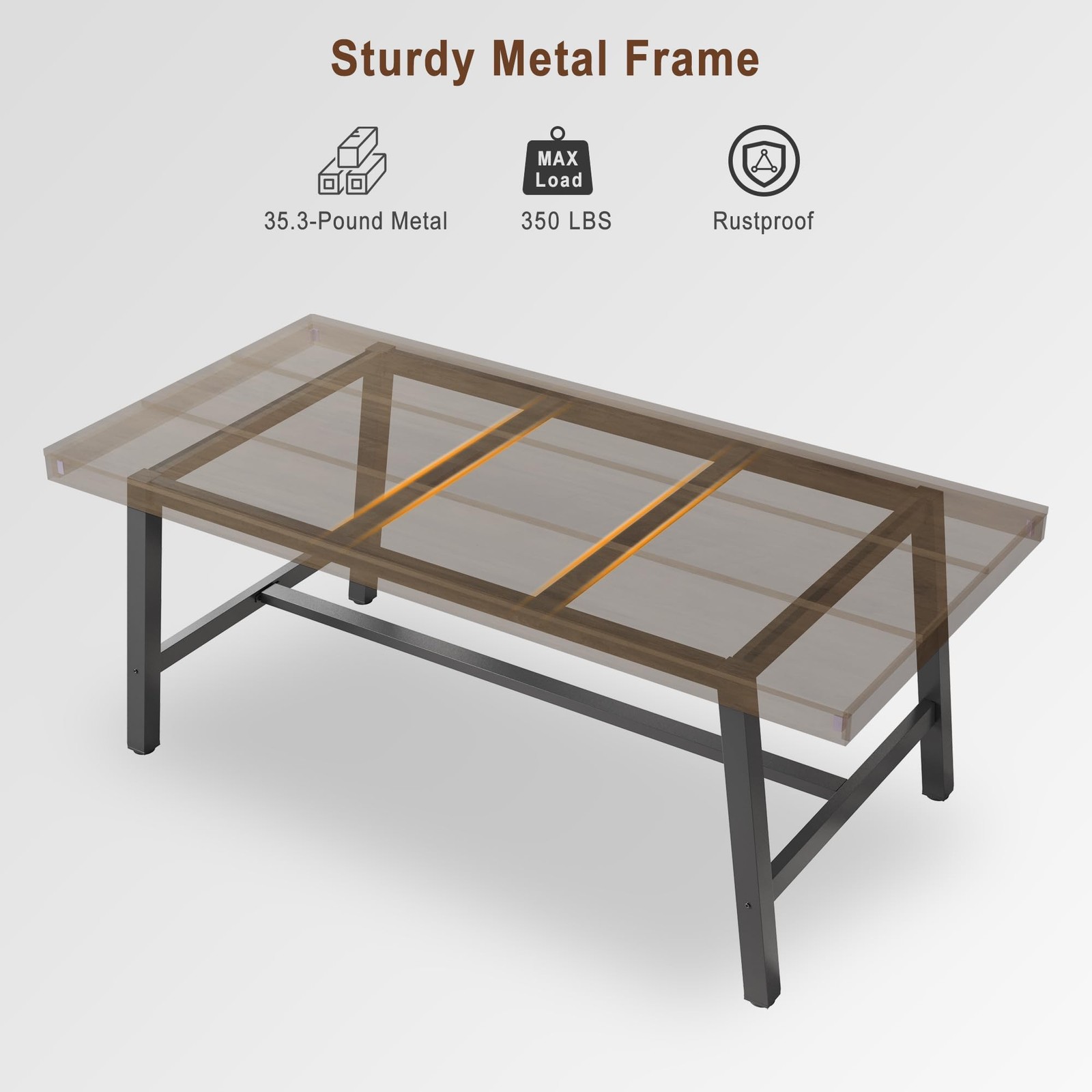 70.87″ Farmhouse Dining Table for 6-8 People, Large Wood Rectangle Kitchen Table
