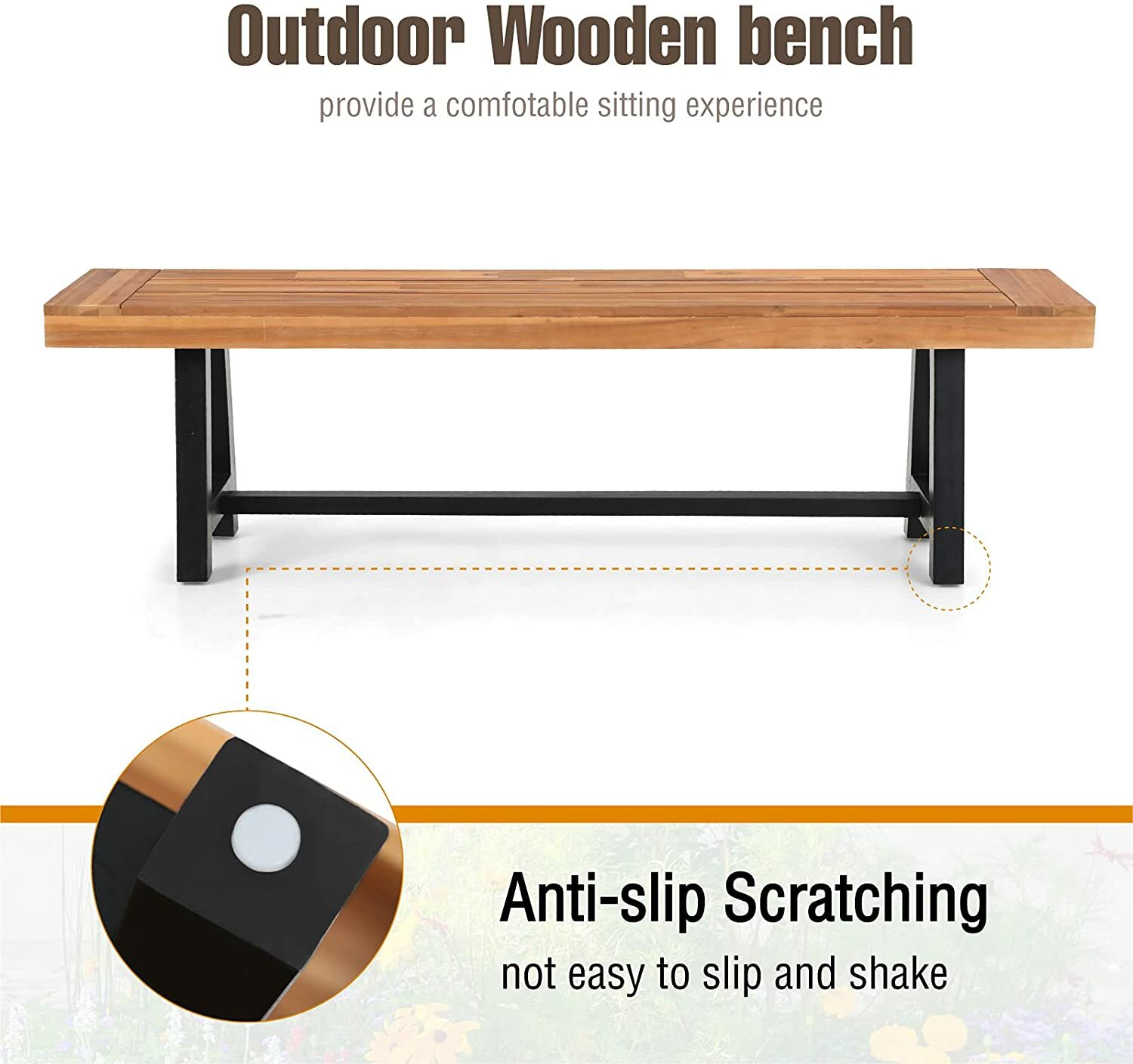 Solid Wood Bench Chair Rustic Seat Entryway Hallway Bench Backless Dining Chair