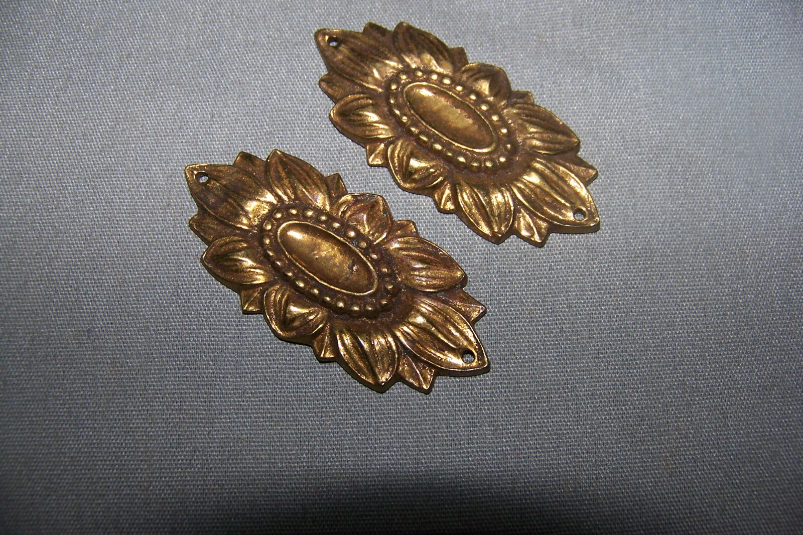 Two, SMALL, Vintage, Solid Brass, Decorative Ormolu – See Tone Description