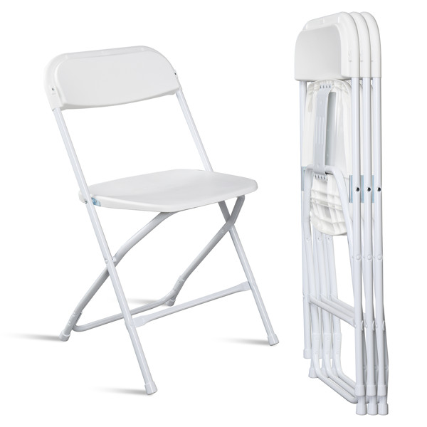 4pcs Folding Chair Injection Molding Classic Garden Plastic Iron Chairs White