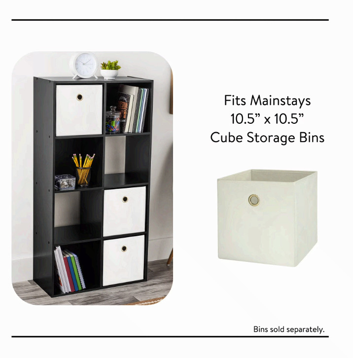 Mainstays 8 Cube Storage Organizer, Black