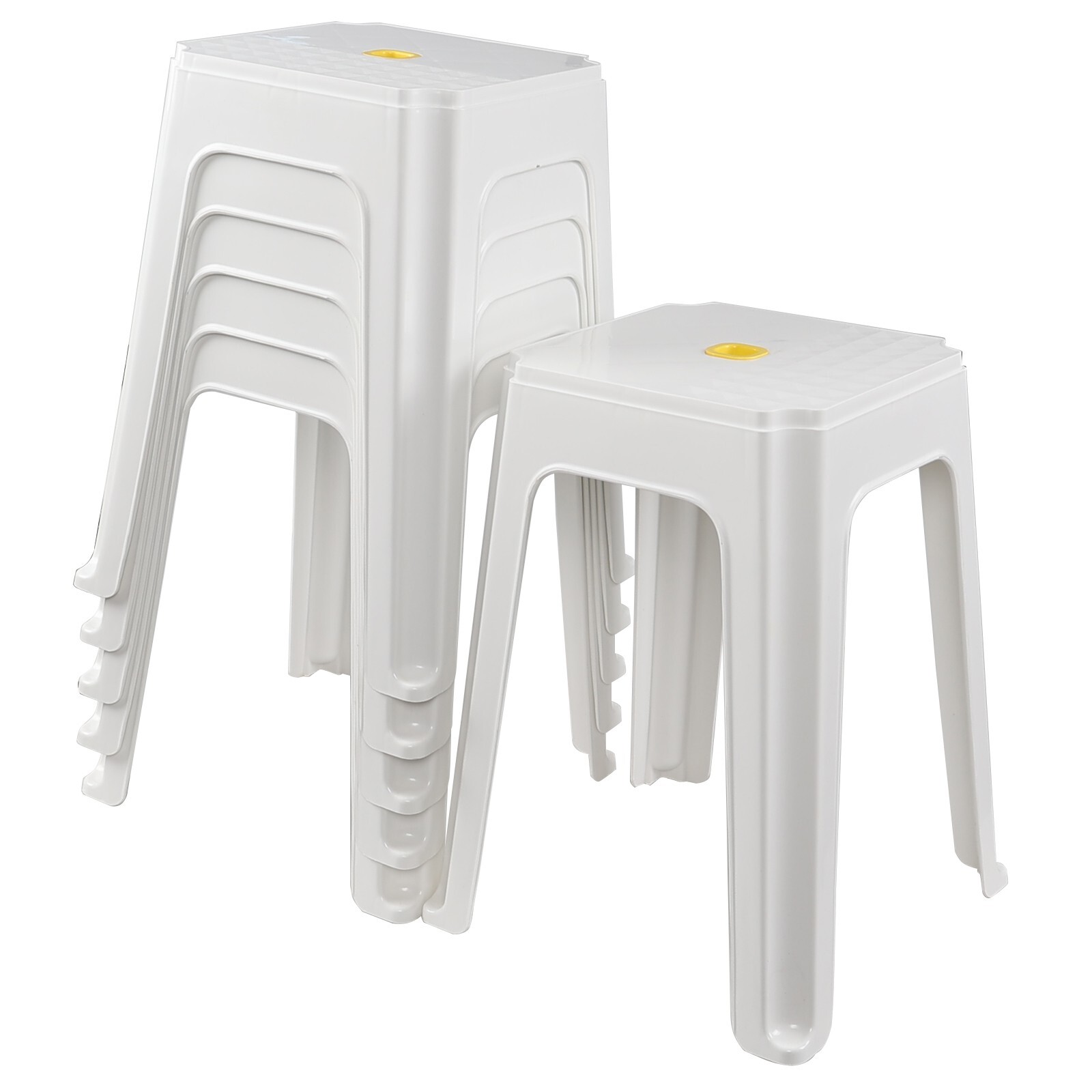 Idotry 6-Pack Plastic Commercial Furniture Stacking Stools for Kids Adult Office