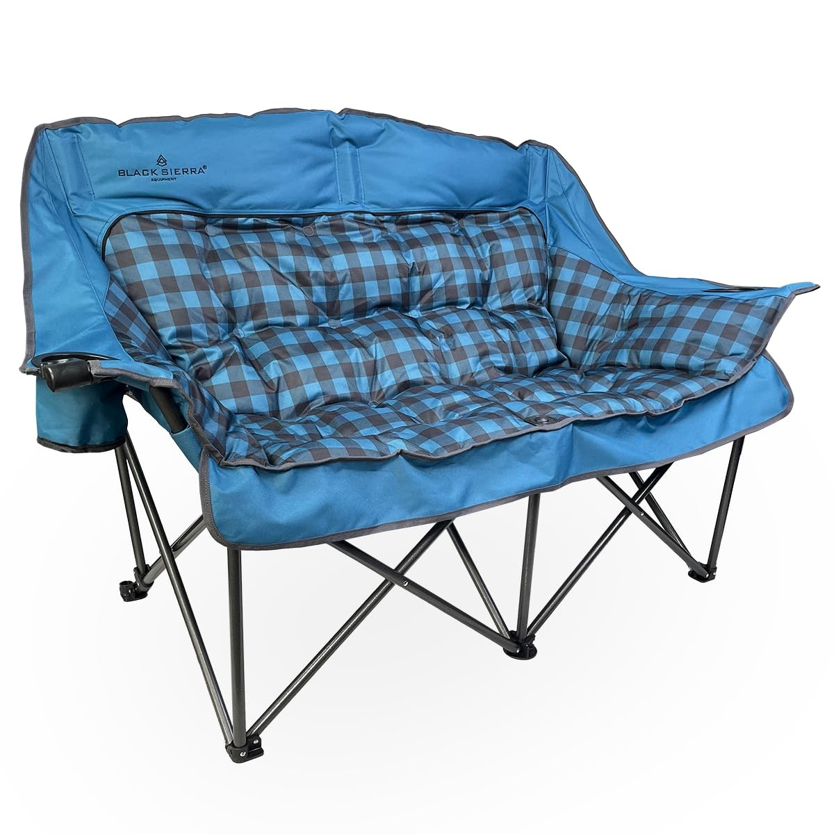 Black Sierra Double Camping 62.5 inches x 27.5 x 37.75 inches, Blue