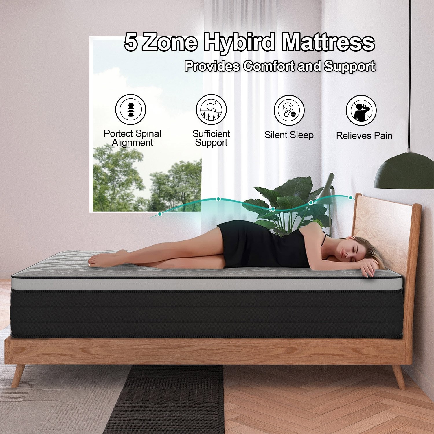 12″ 14″Twin Full Queen King Size Gel Memory Foam Spring Bed Mattress In A Box