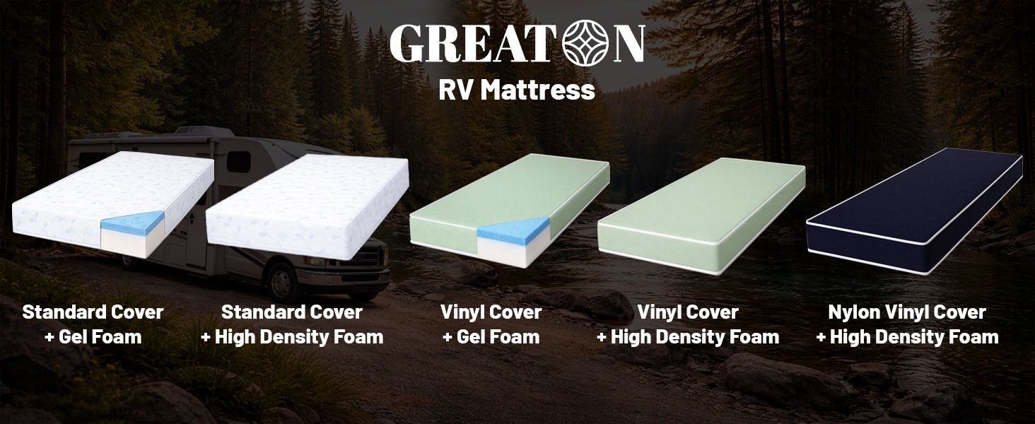 4-Inch High Density Foam RV Mattress Replacement, Medium Firm, Travel Camper