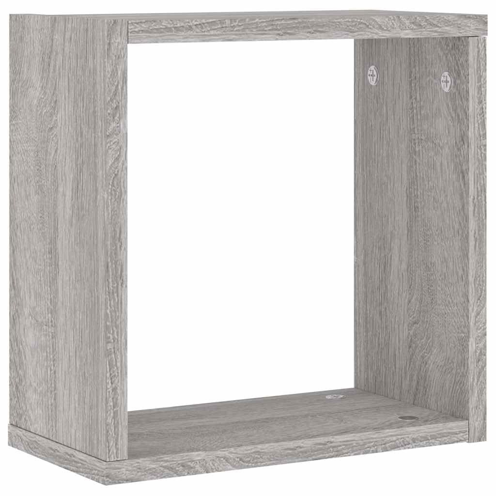 Modern Wall Cube Shelves Set of 2 Gray Sonoma 11.8X5.9X11.8 in Storage Floati…