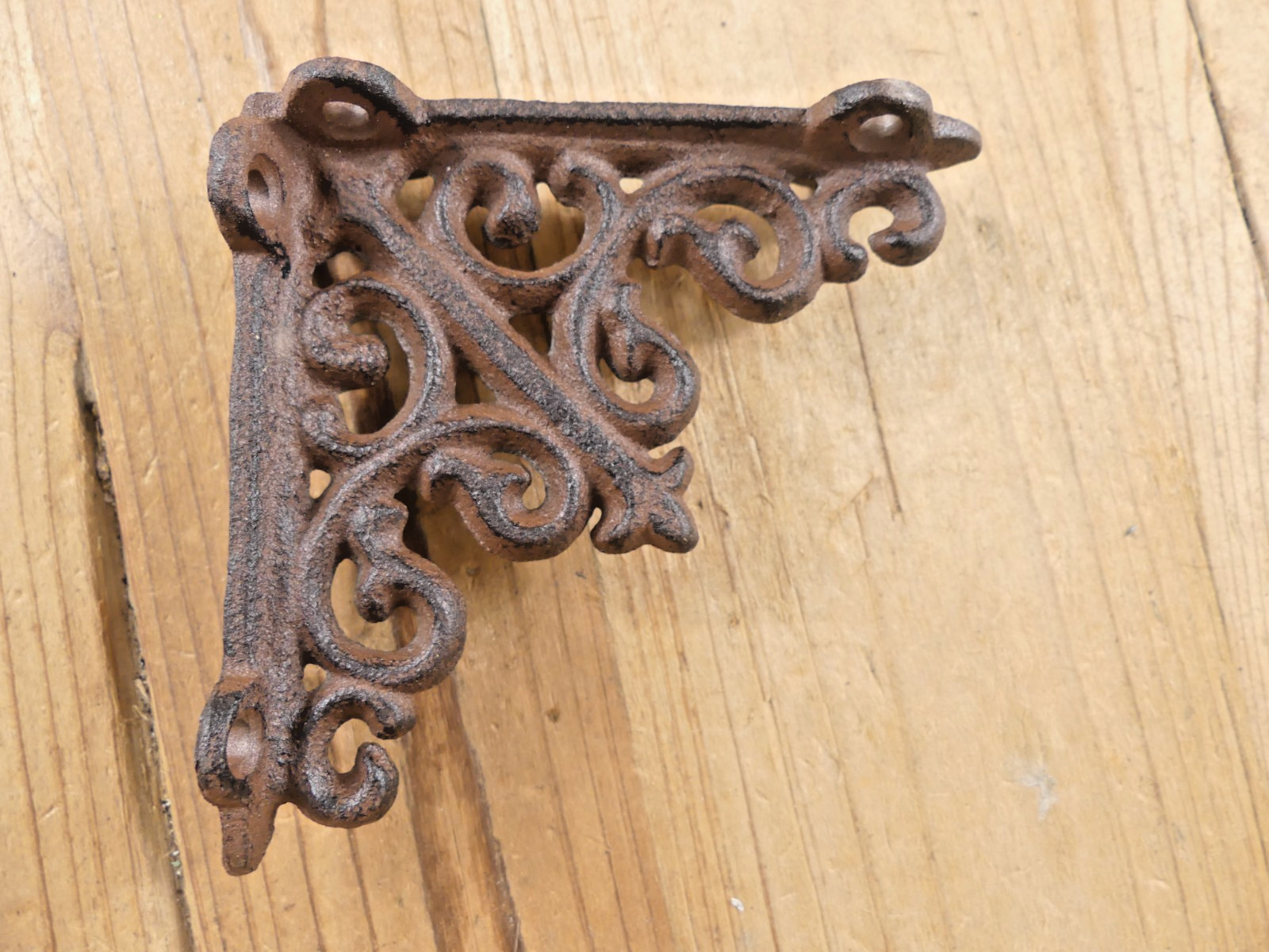 8 Small Shelf Brackets Fleur De Lis Cast Iron Brace Antique Style Corbels 4 x 4″