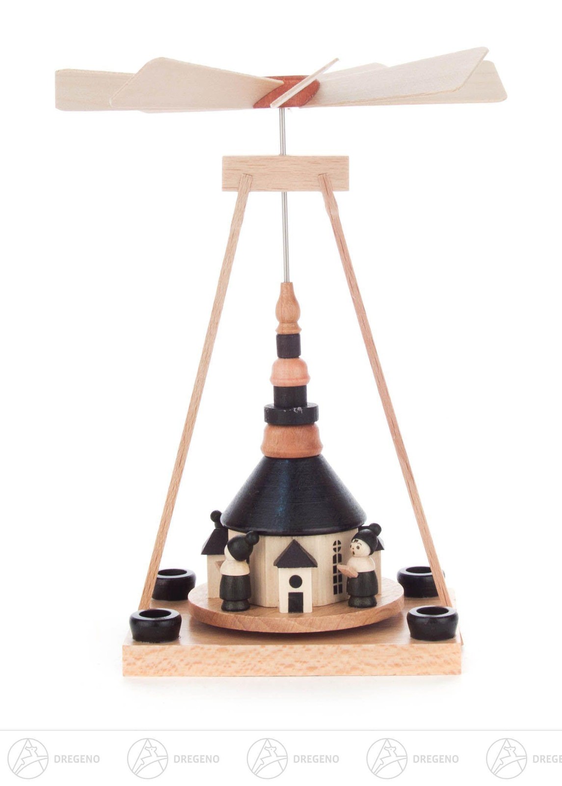 Pyramid Heat Play With Seiffen Church LxHxW 10 Cm X 13 Cm X 10 Cm New Erzgebirge