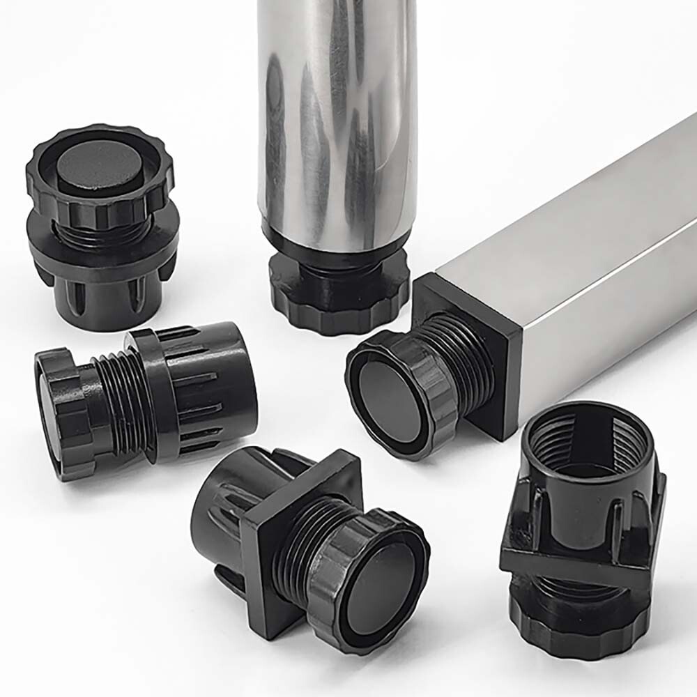 Square Plastic Adjustable End Caps/abs Adjustable Furniture Leveling Table Feet