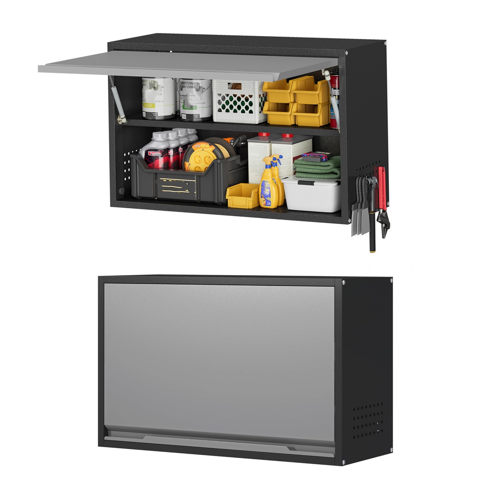 Metal Garage Wall Cabinet Adjustable Shelf Kitchen Wall Tool Box Storage Cabinet