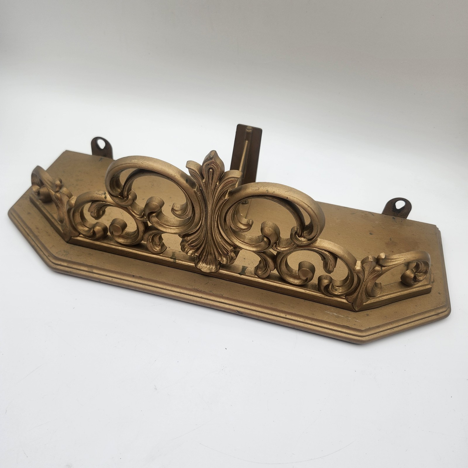 Vintage Gold wall shelf Scroll Ornate Hollywood Regency