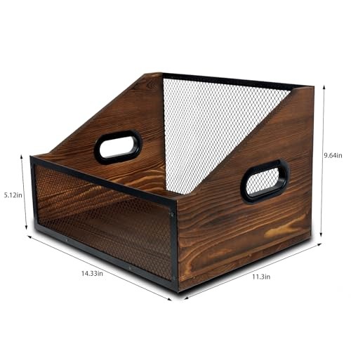 Vinyl Record Storage, Rustic Record Holder,Record Crates for Vinyl, Pine Wood