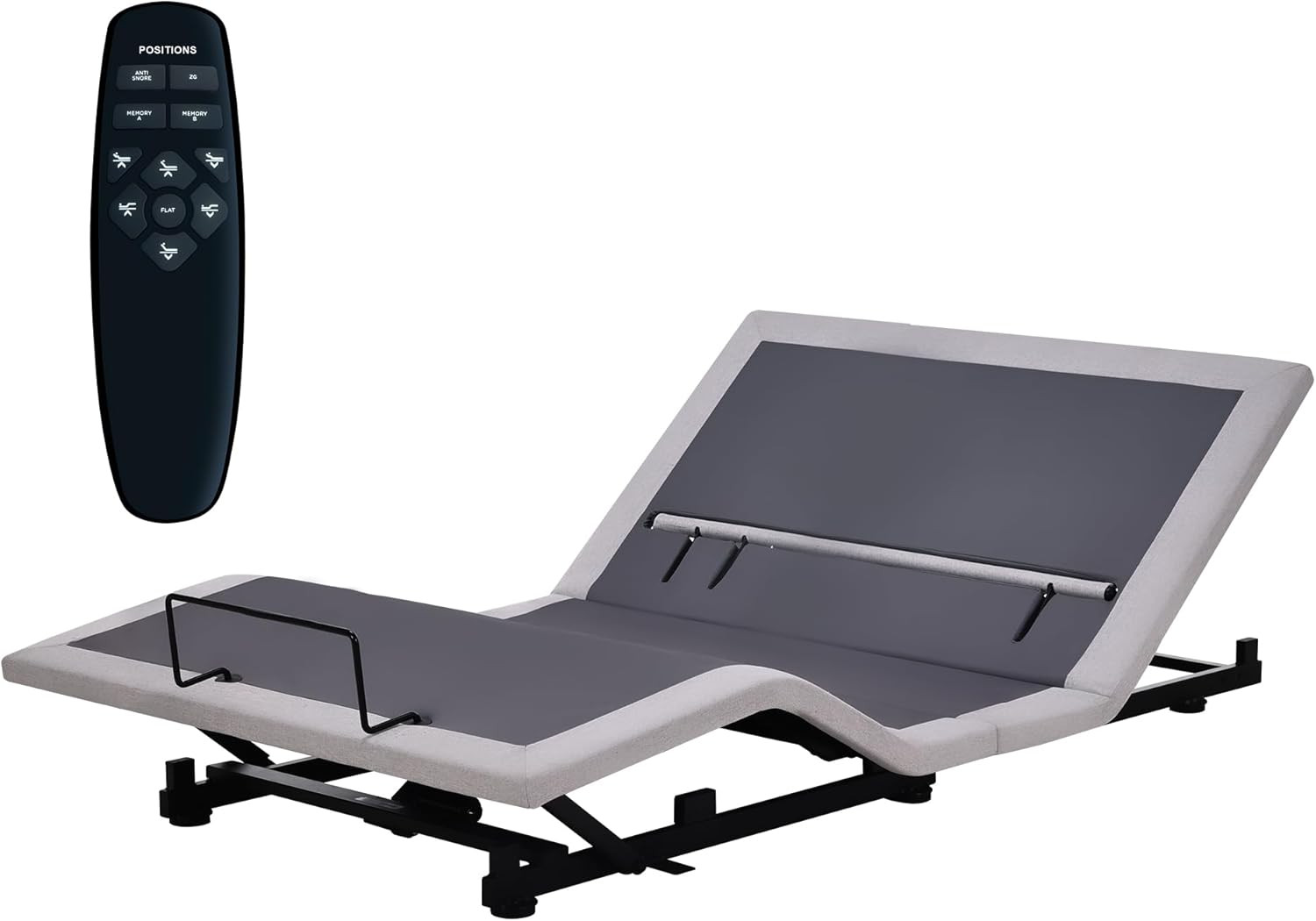 Adjustable Full Bed Base Frame No Legs, Head Foot Lift and Lumbar Support for An