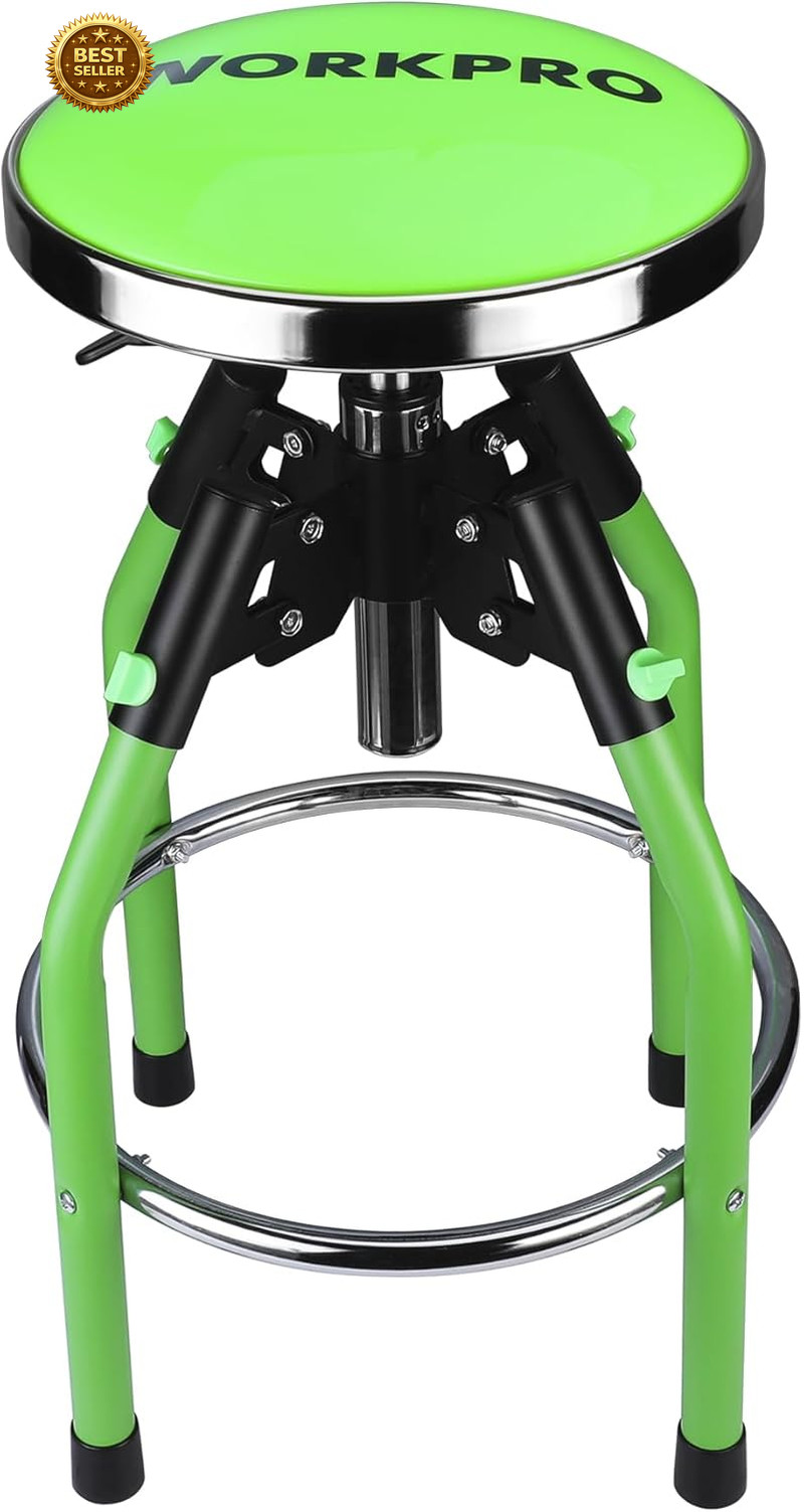 Heavy Duty Hydraulic Shop Stool Adjustable Garage Bar 330lb 29 to 34in