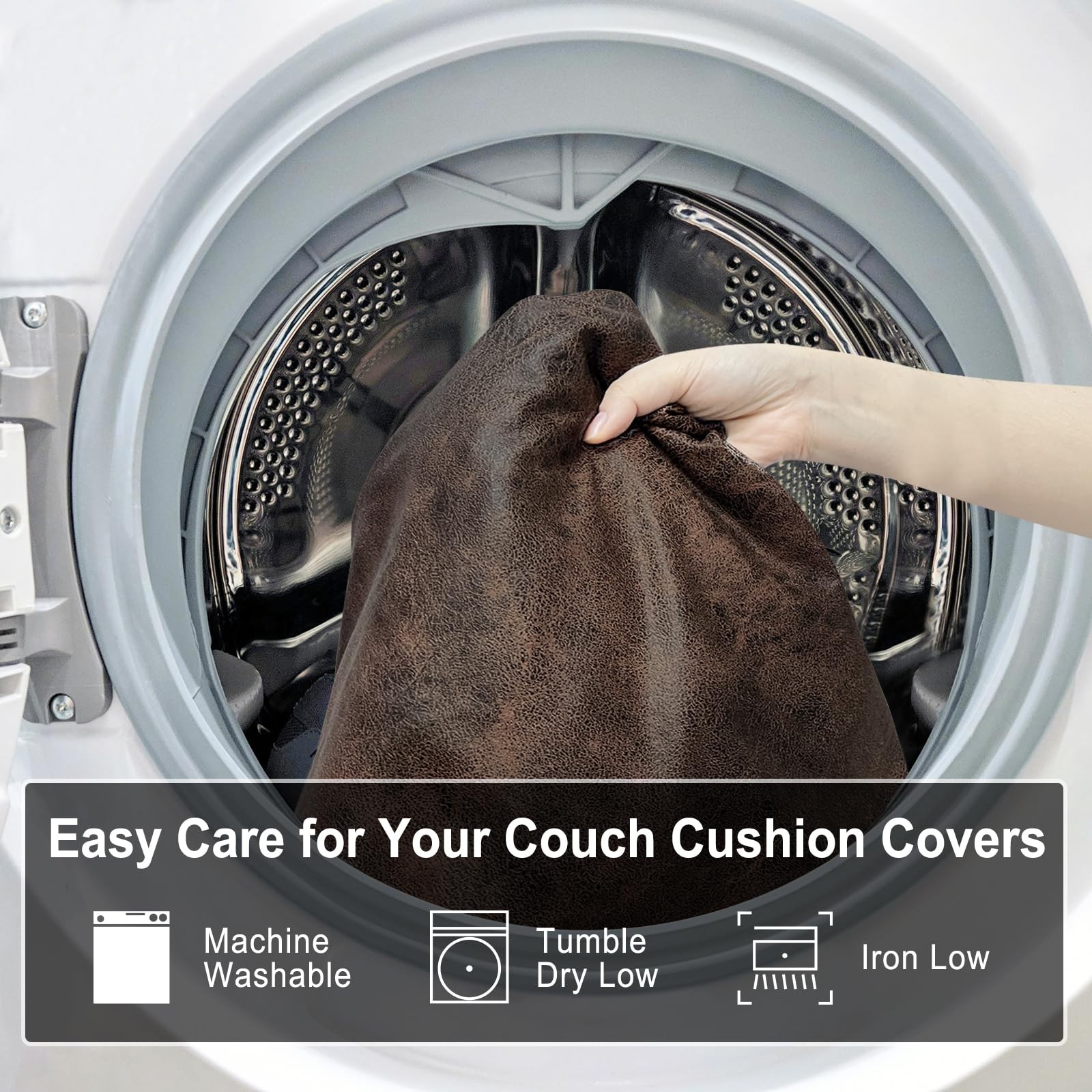 Leather Look Couch Cushion Covers Sofa Seat Slipcovers Sets Couches Furniture…
