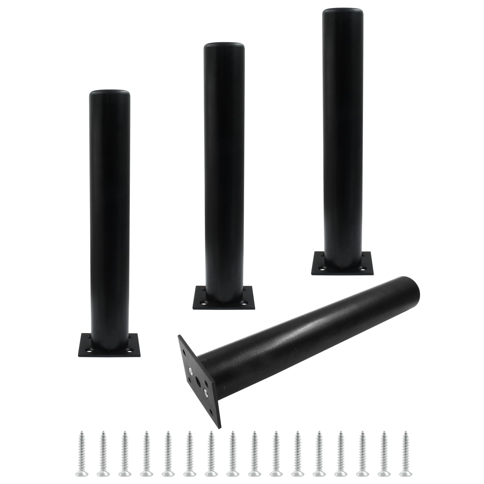 10″/ 250mm Aluminum Alloy Furniture Legs, 4 Pcs, Matte Black