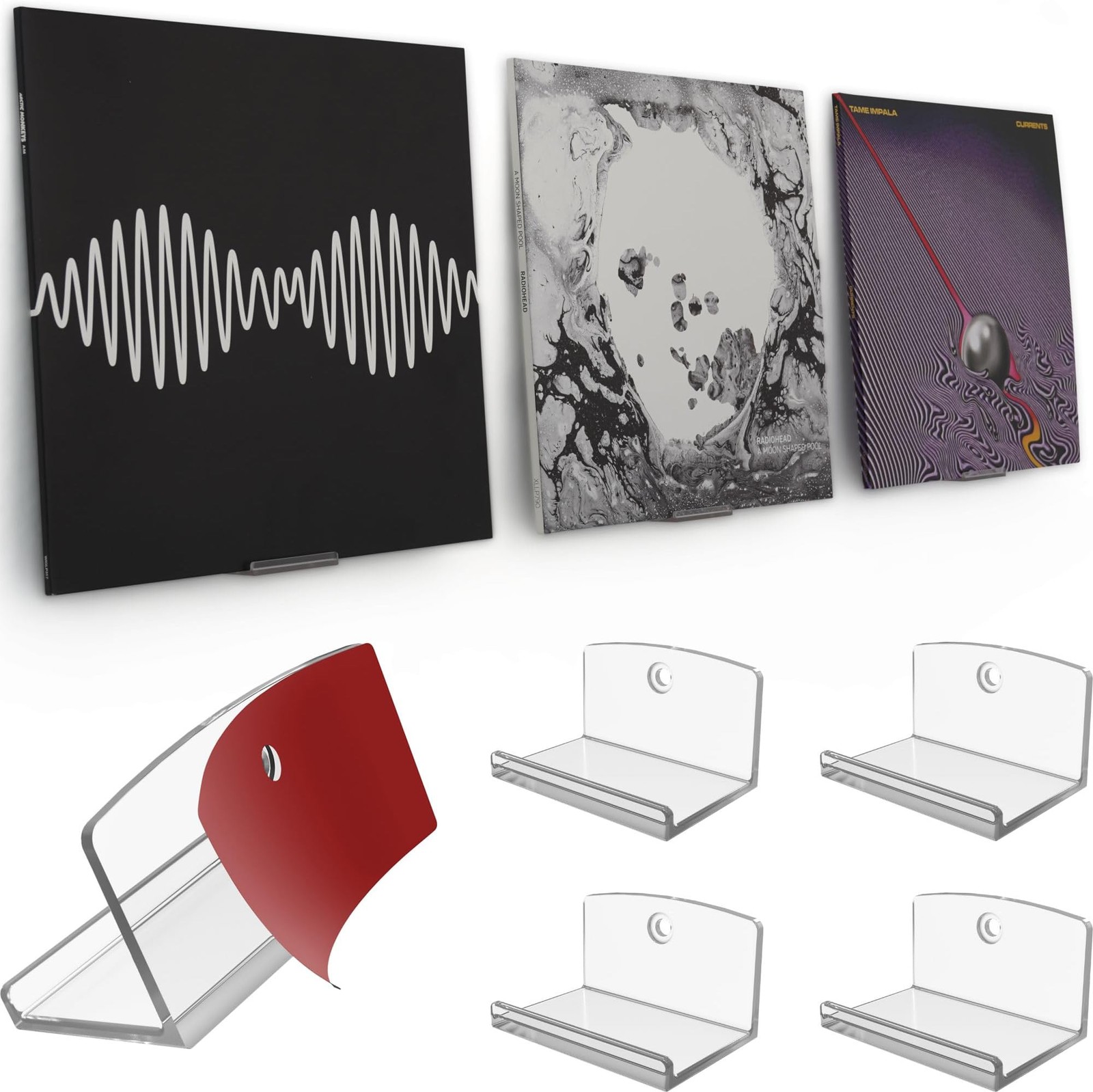 Adhesive Vinyl Wall Mount (4-Pack) – Strong Hold Record Holder Wall, Record-S…