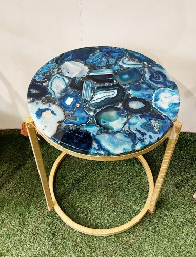 12″ Blue Agate Table Top/ Agate Counter Tops Handmade work