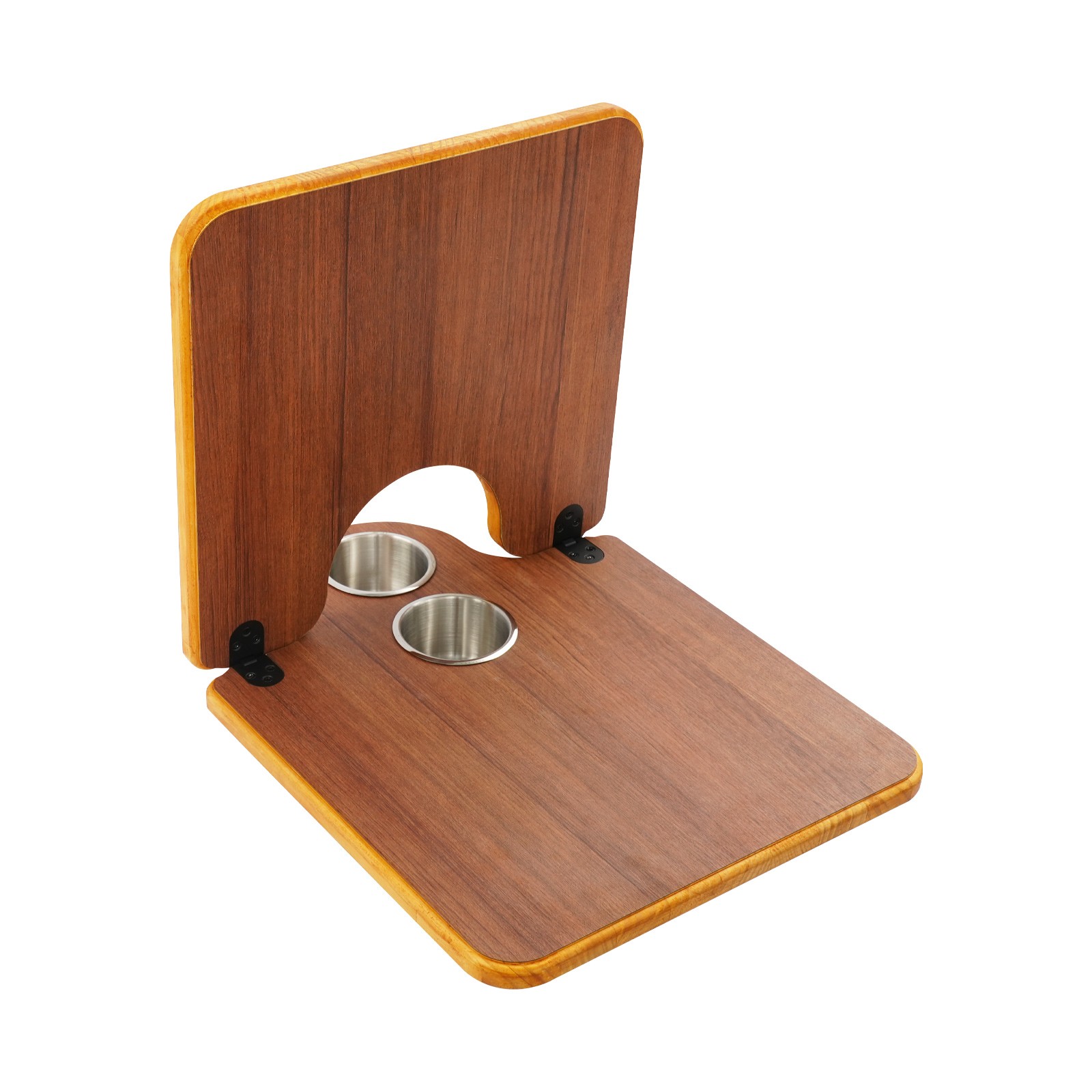 29.5*15.6*0.7in Foldable wood Boat Table Top with Built-in dual Cup Holders