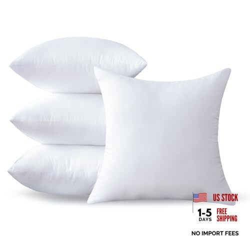 20 x 20 Pillow Inserts Set of 4 – Premium Soft and Fluffy 20×20 Inches Set of 4