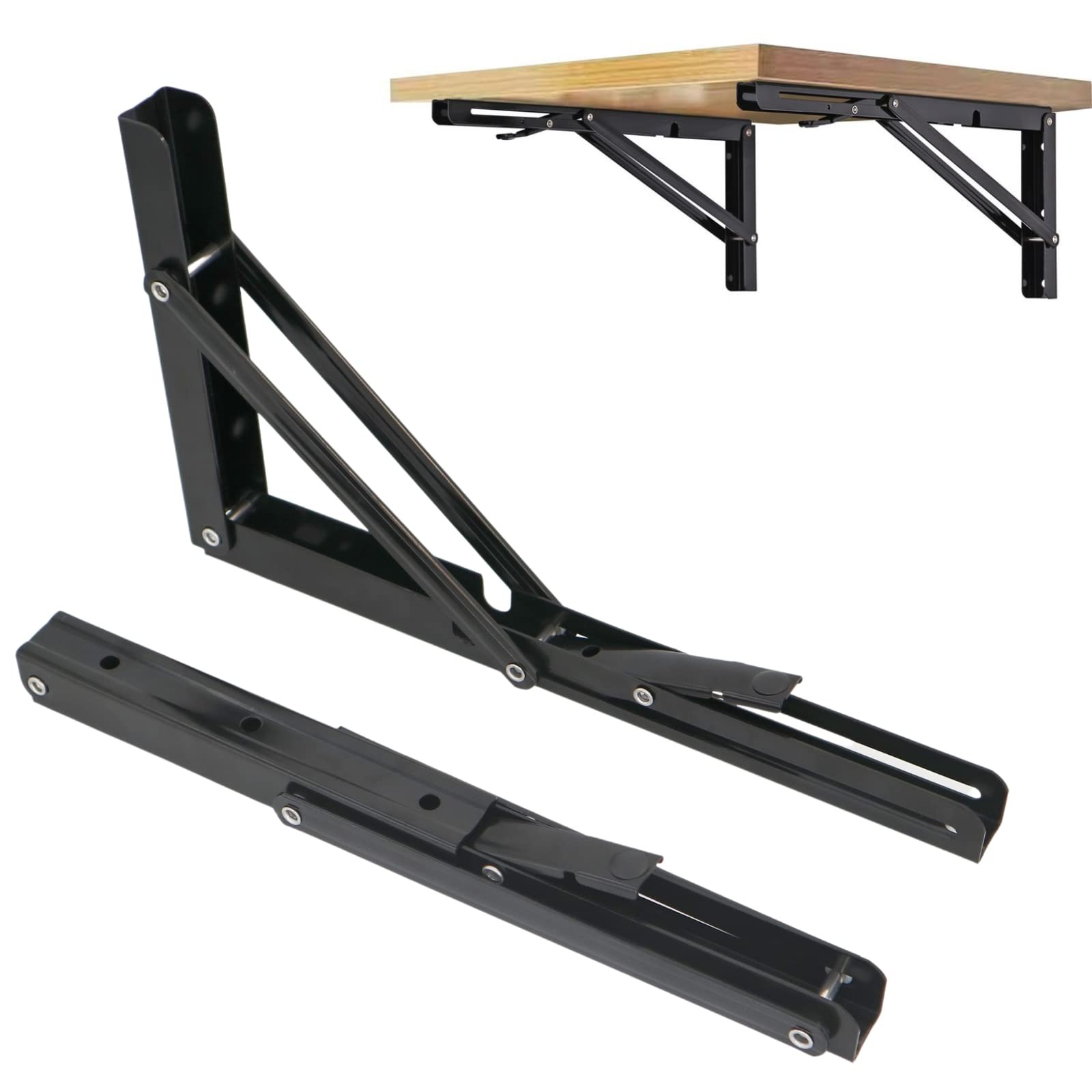 Folding Shelf Brackets 22 inch,Folding Brackets Heavy Duty Max.Load 410lb,DIY Sp