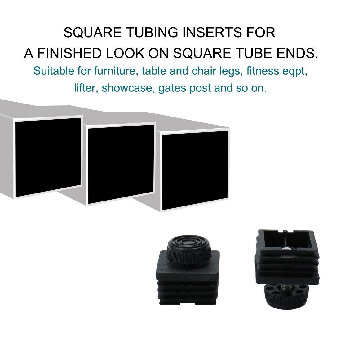 uxcell Leveling Feet 38 x 38mm Square Inserts Kit Furniture Glide Adjuster 4 Set